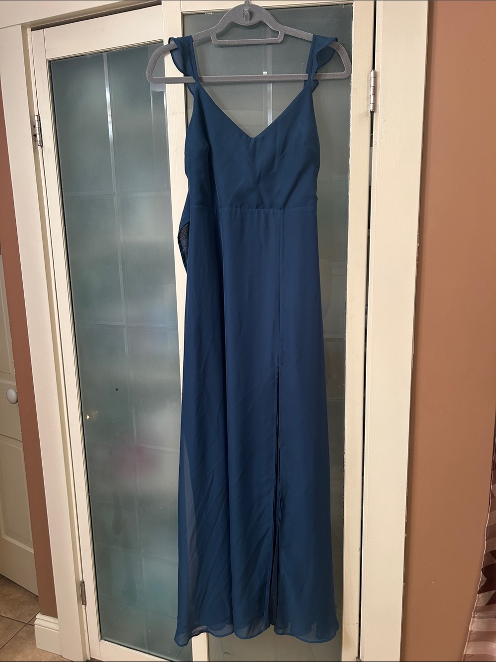 Birdy Grey Teal-Blue V-Neck Maxi Dress
